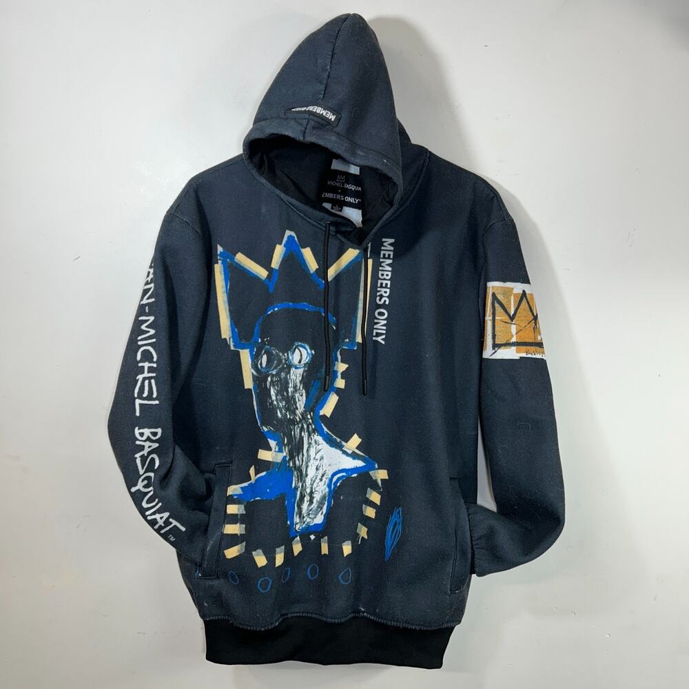 Jean-Michel Basquiat x Members Only Large Pullover Hoodie Hooded Sweatshirt